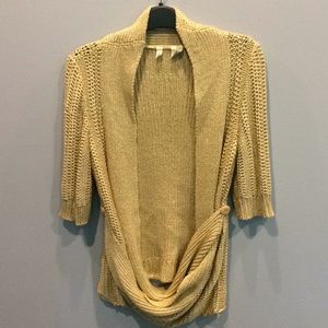 Anthropologie Moth Open‎ Gold Cardigan Sweater